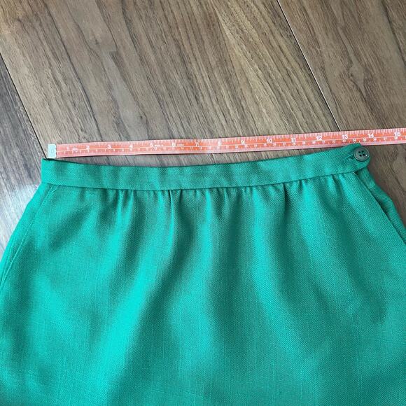 Vintage Green Skirt Size 12 Knee Length Pockets - Picture 6 of 7